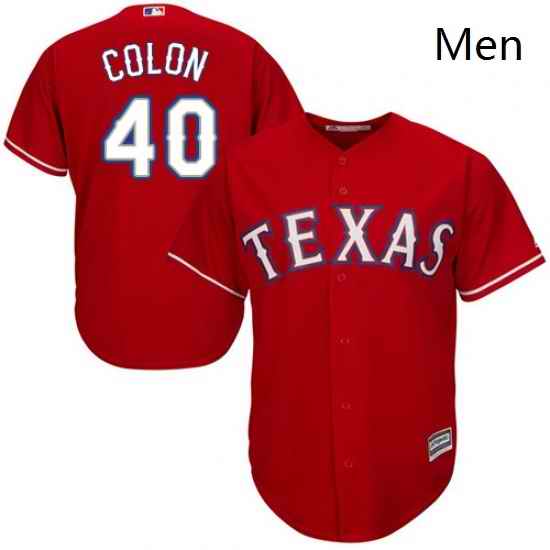 Mens Majestic Texas Rangers 40 Bartolo Colon Replica Red Alternate Cool Base MLB Jersey